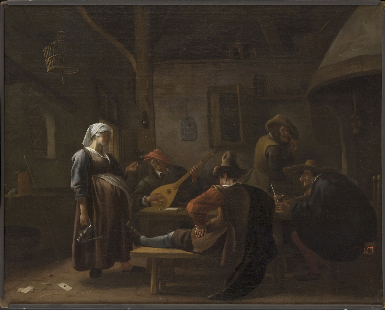 Tavern Scene With a Pregnant Hostess