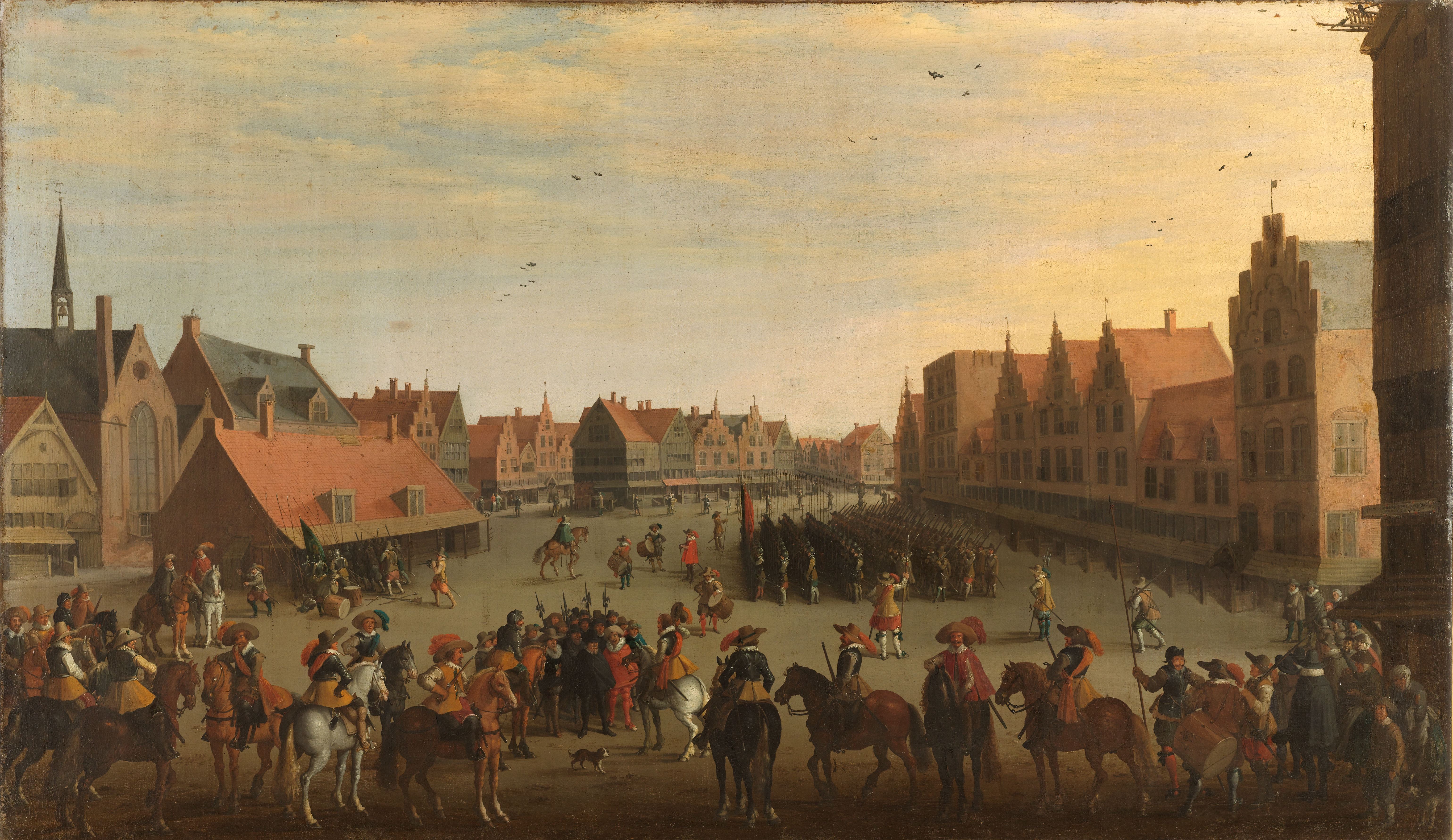 Prince Maurice of Orange dismissing the mercenaries in Neude Square in Utrecht on 31 July 1618