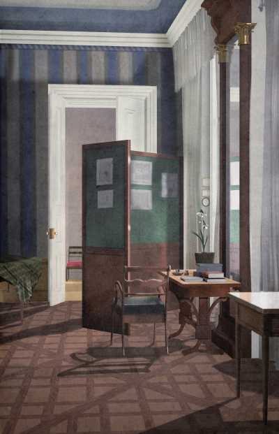 Reconstruction of C. M. Fredro, A Room in the Reuss Palace Dresden (1835–1837)