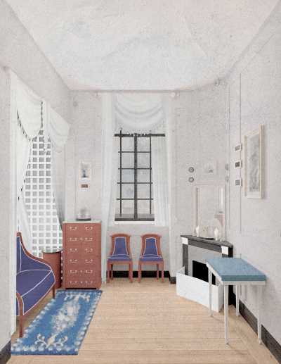 Reconstruction of Louis Bouilhet, A French Restoration Bedroom (1823)