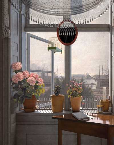 Reconstruction of Martinus Rørbye, View from the Artist’s Window (c. 1825)
