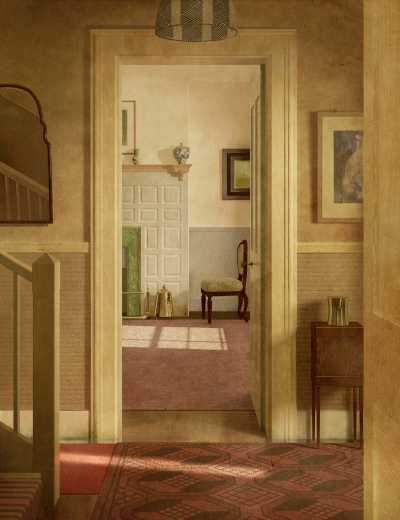 Reconstruction of Anton Van Anrooy, An Interior with a Woman Reading (1930)