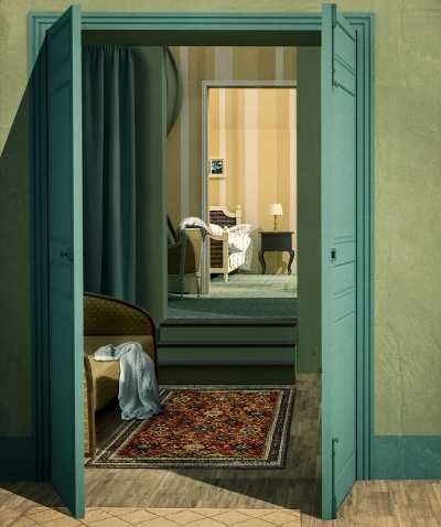 Reconstruction of Félix Vallotton, Interior with Woman in Red from Behind (1903)