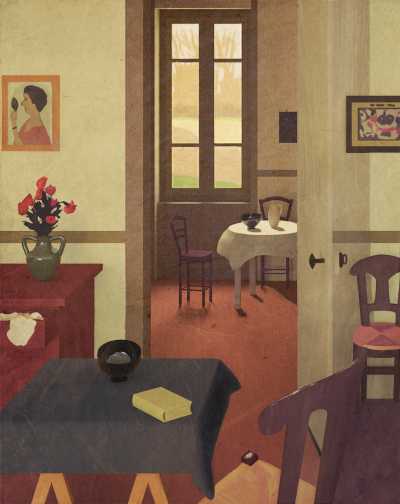 Reconstruction of Marius Borgeaud, The Two Bedrooms and The Lady at the Table (1922)