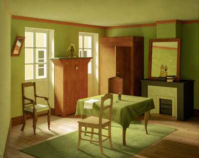 Reconstruction of Marius Borgeaud, The Green Bedroom (1909)