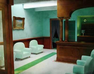 Reconstruction of Edward Hopper, Hotel Lobby (1943)