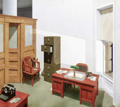 Reconstruction of Edward Hopper, Office at Night (1940)