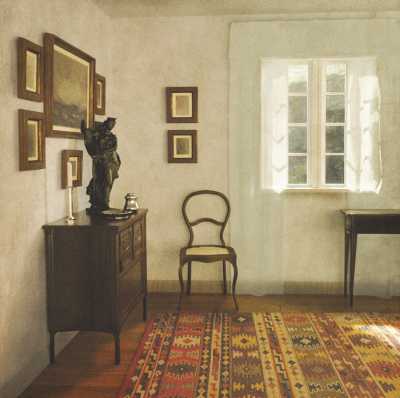 Reconstruction of Carl Vilhelm Holsøe, Interior with Reading Girl (1900)