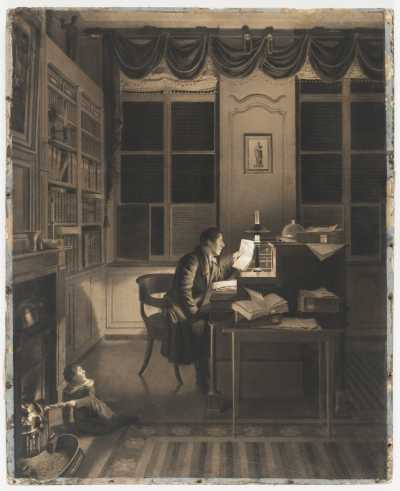Interior with a Man Reading at his Office