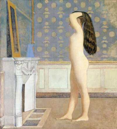 Nude in front of a Mantel