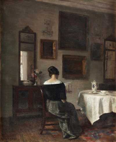 Reading Woman and Tea Service