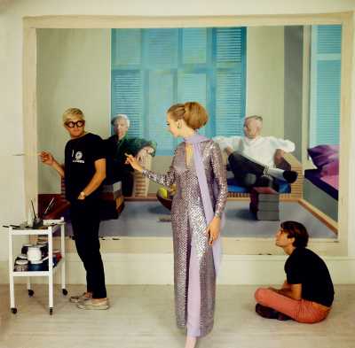David Hockney with Peter Schlesinger and Maudie James