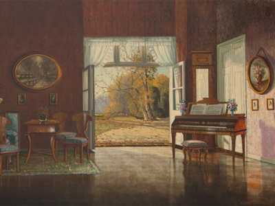 Biedermeier Interior with Piano