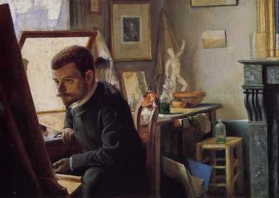 Félix Jasinski in his Printmaking Studio