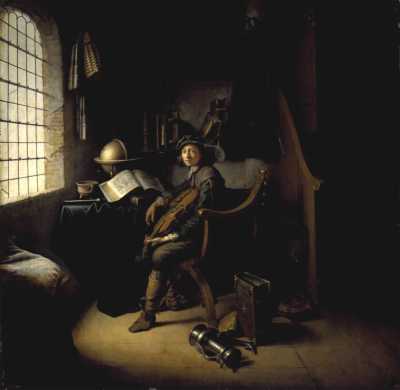 An Interior with a Young Viola Player
