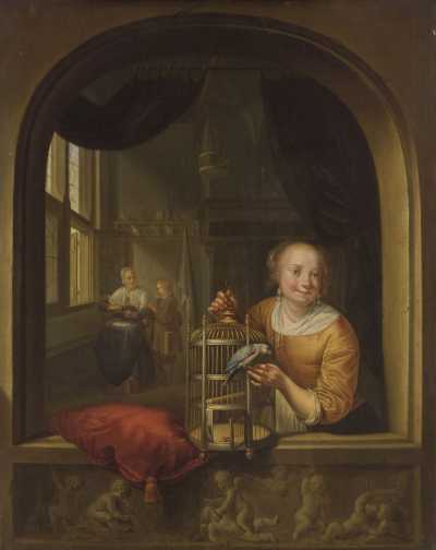 Girl With a Parrot