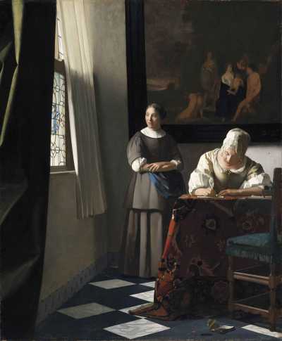 Lady Writing a Letter with her Maid 