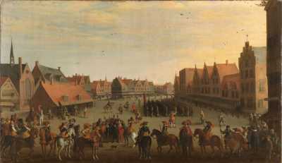 Prince Maurice of Orange dismissing the mercenaries in Neude Square in Utrecht on 31 July 1618