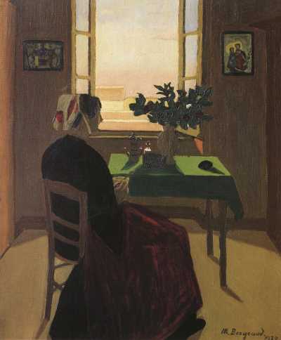 Woman Drinking Coffee in Front of the Window
