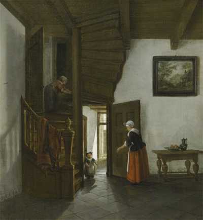 Interior with winding stairs