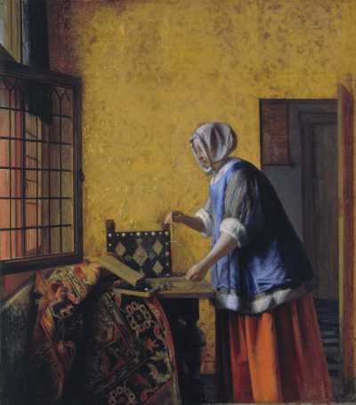 a woman with a pair of scales