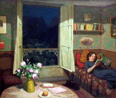 Vilma Reading on a Sofa