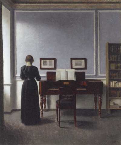 Interior with Piano and Woman in Black, Strandgade 30