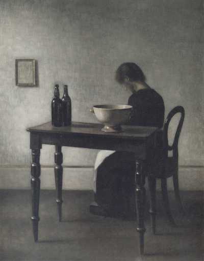 Interior with Woman Sitting at a Table